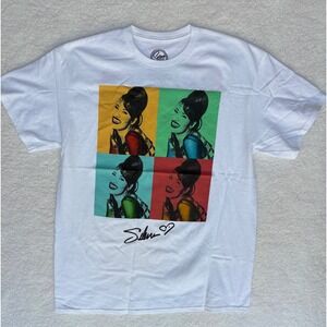 Selena Quintanilla Pop Art Graphic T-Shirt White Large Official Merchandise Tee